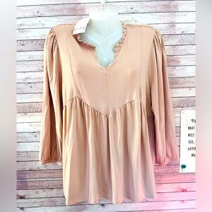 Wonderly (Belk) Adorable Blush Peplum Top